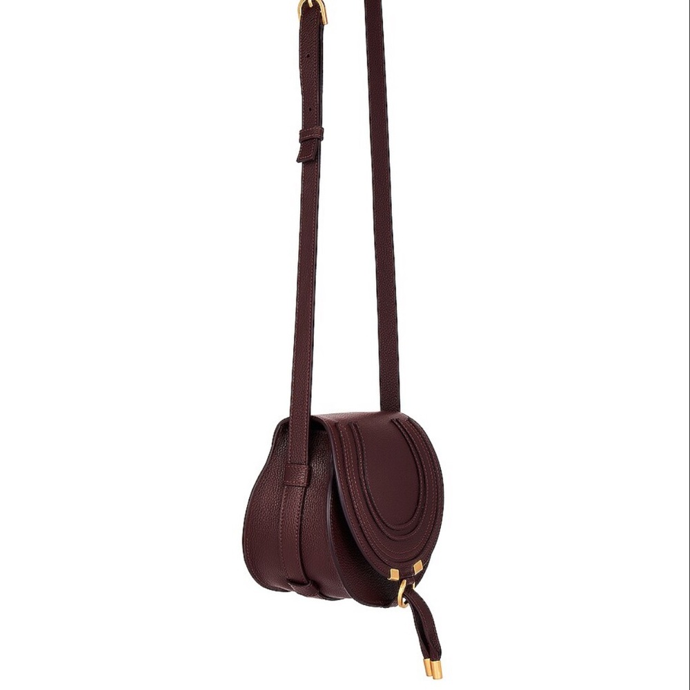 Chloe Small Marcie Saddle Bag Deep Violine EUC Retail $1350 - Picture 14 of 14